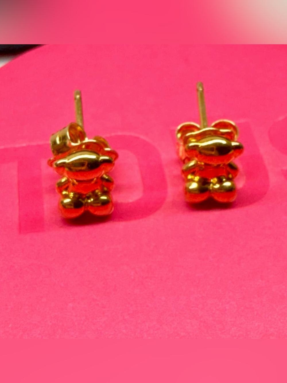 Tous Gold Vermeil Teddy Bear Stud Earrings for